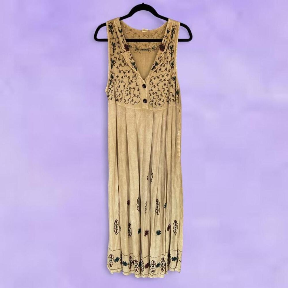 Vintage tan maxi dress